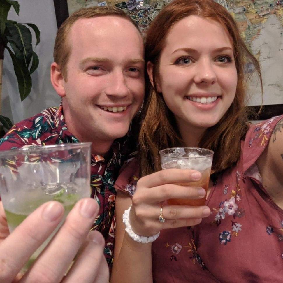 Cheers to our first day as an official couple (Emily finally admitted she wouldn't mind if Ross called her his girly friend).