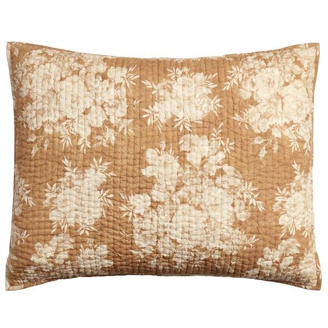 Juliette Toile Reversible Pick-Stitch Quilted Shams, Standard, Harvest Gold, Set of 2