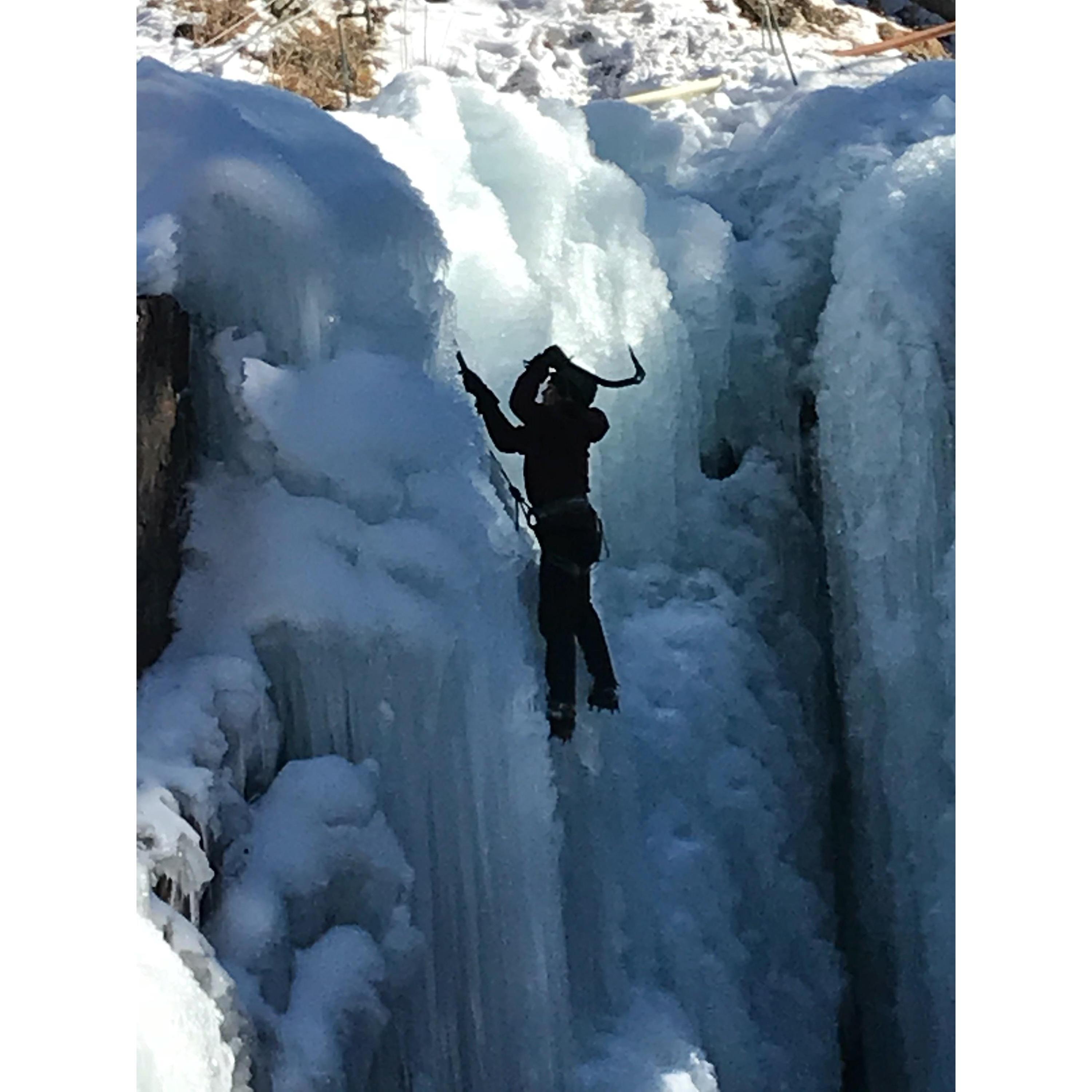 Our first Ouray ice climbing trip together.