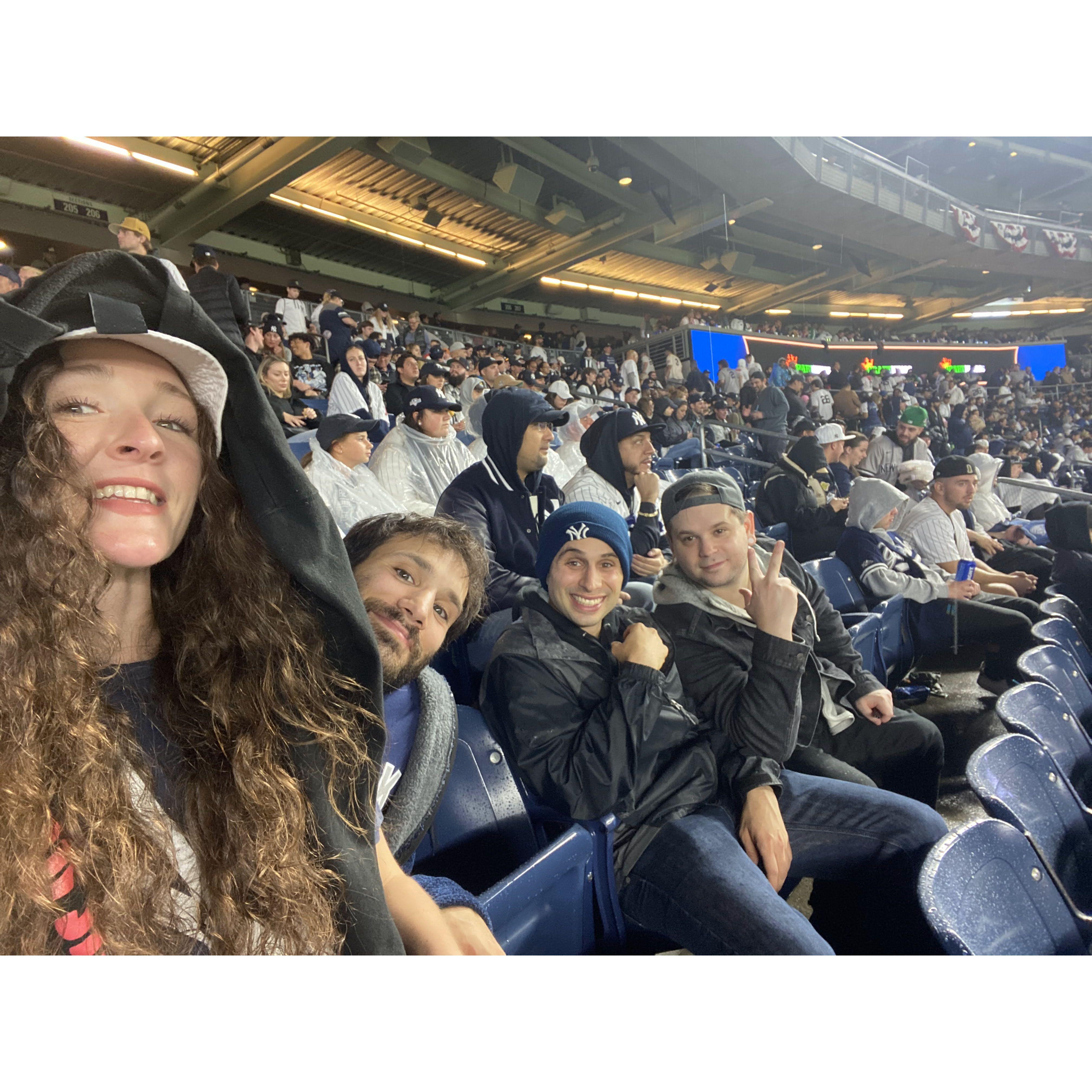 We tried to go to a yankee play offs game that got rained out