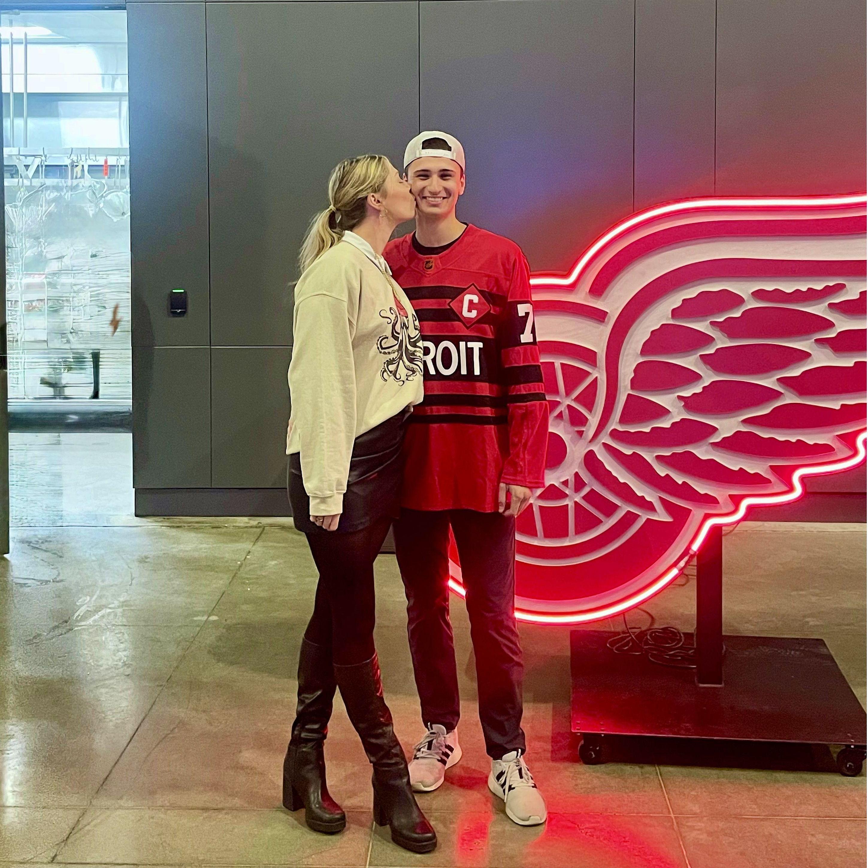 Haley's first Red Wings game in Detroit.