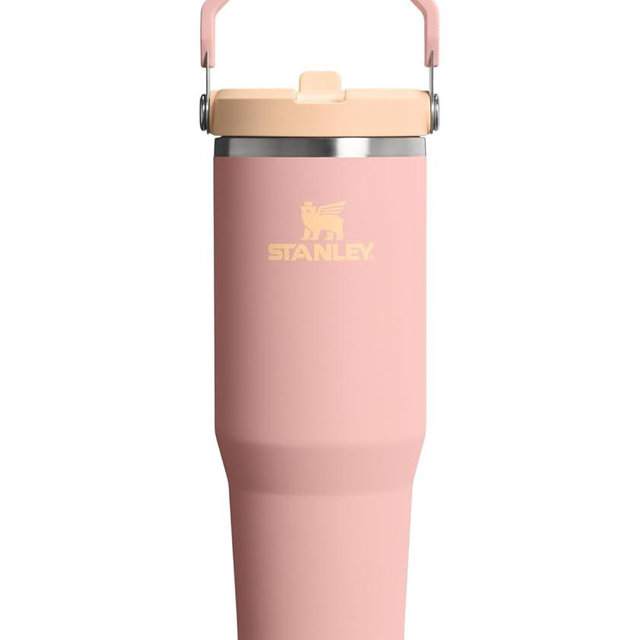 STANLEY IceFlow 2.0 Flip Straw Tumbler with Handle 30 oz | Twist On Lid and Flip Up Straw | Leak Resistant Water Bottle | Insulated Stainless Steel | BPA-Free | Peach Rose