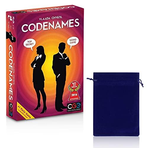 Confidential Action Codenames Board Game / Code Names Family Friend Party Card Game Supplies English Edition Bundle with Chessex Drawstring Bag