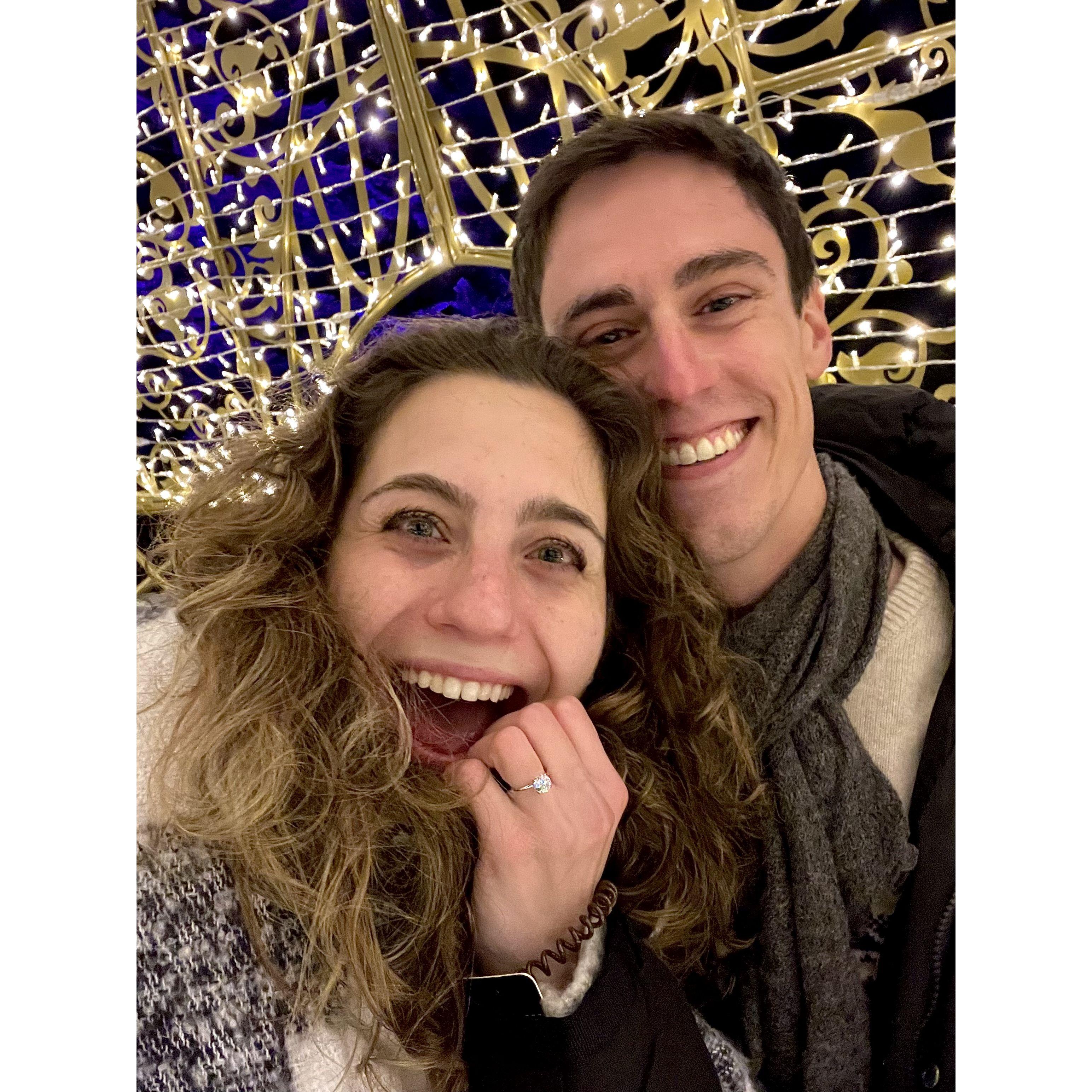 Right after the proposal… if you look closely, you can see tears in Ella’s eyes
