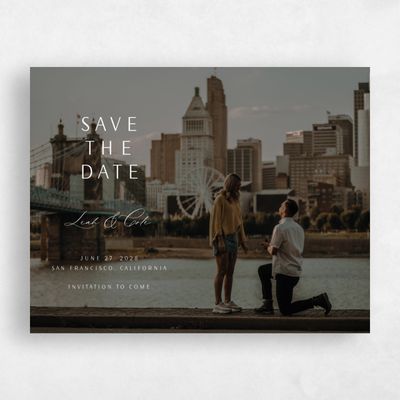 White Simple Wedding Save the Date - Elincourt Photo