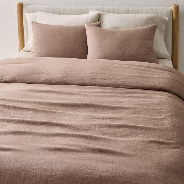 European Flax Linen Duvet, Full/Queen, Brick