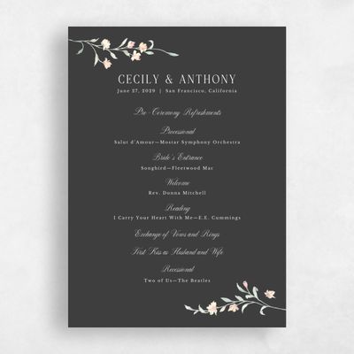 Multi-Colored Wedding Program - Bianca