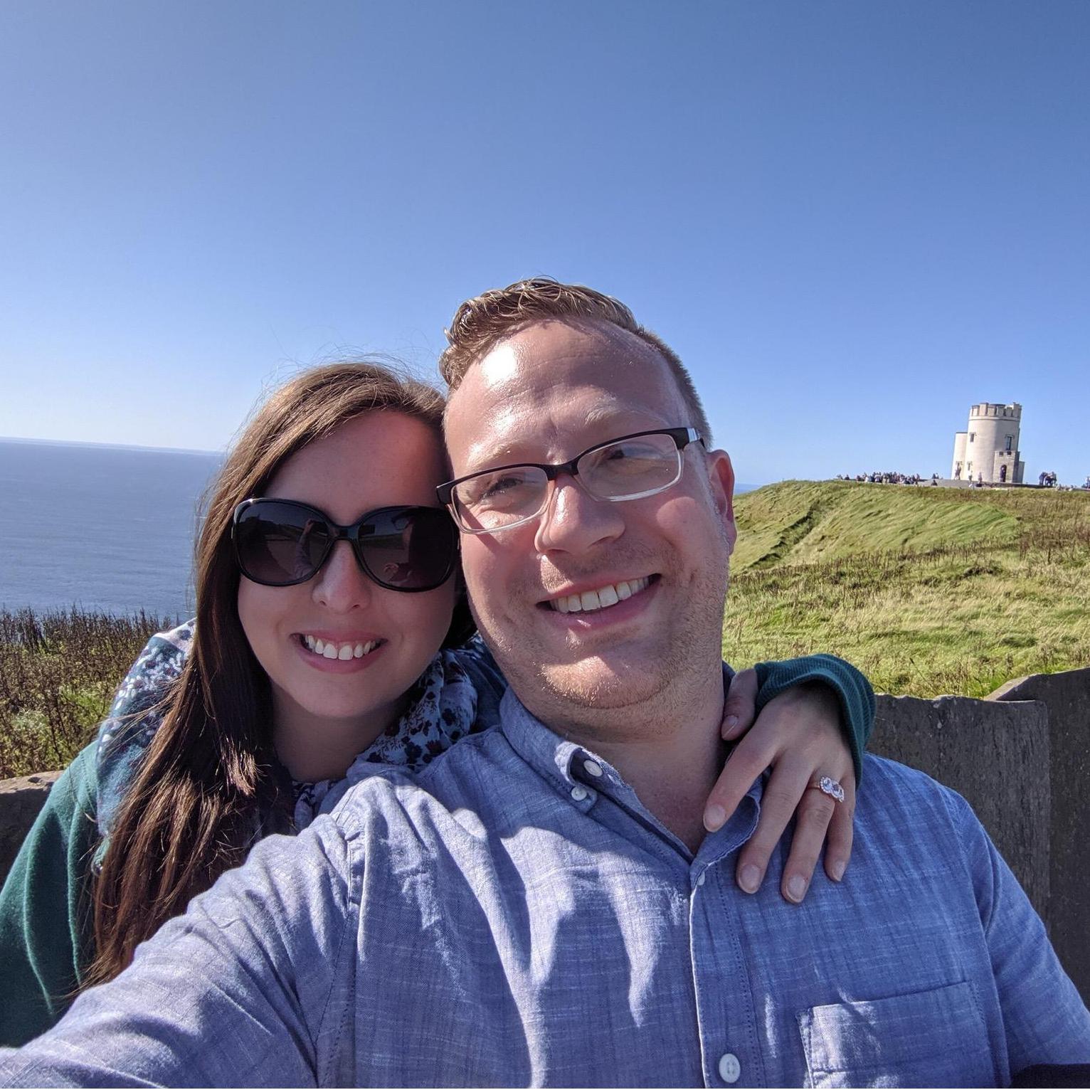 Getting engaged at the Cliff's of Moher