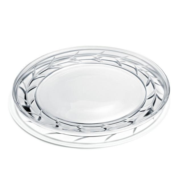 Wheat Leaf Platter in Crystal Glass