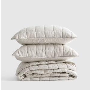 Linen Quilt Set in Sand