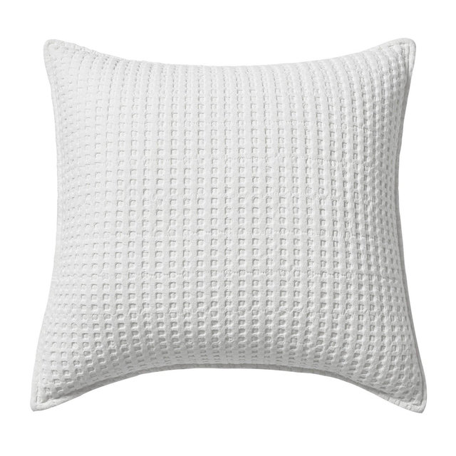 Mills Waffle Bright White Square Pillow - Levtex Home