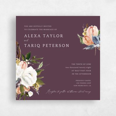Purple Wedding Invitation - Octavia Square