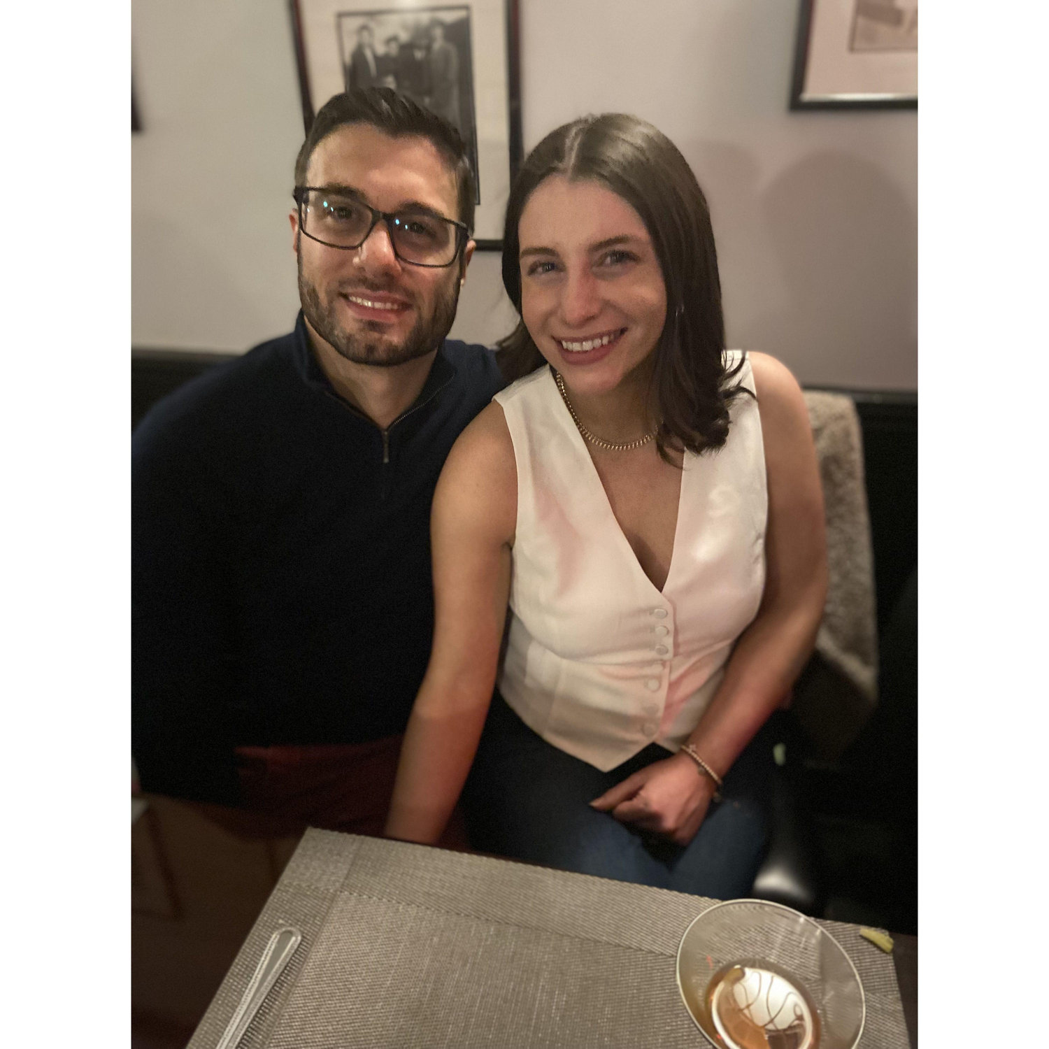 Celebrating our engagement with our families. Great night with our closest people.
