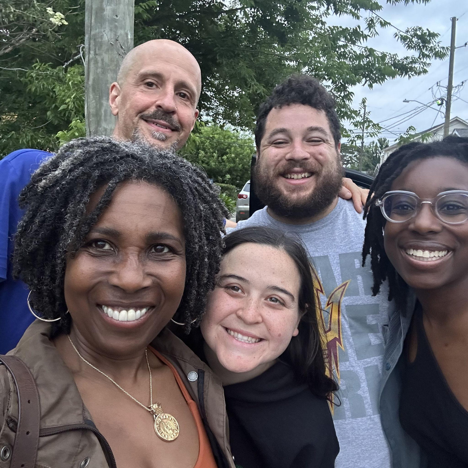 Cam, Kaytura, and Michael visiting in New Orleans, we took a lovely neighborhood walk