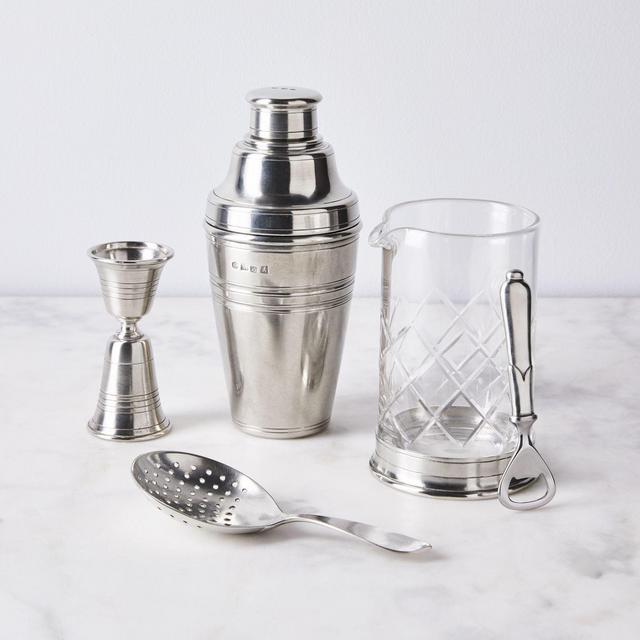Italian Pewter Cocktail Shaker & Barware