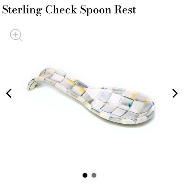 Mackenzie Childs Sterling Check Spoon Rest