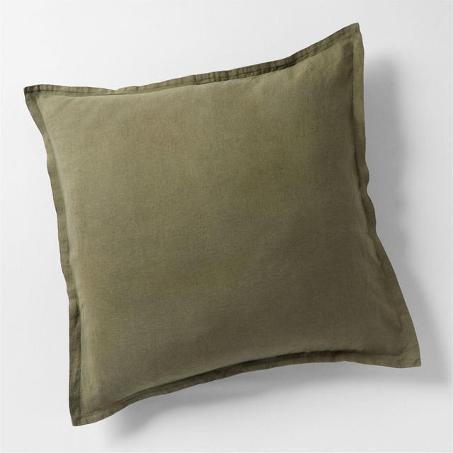 European Flax ®-Certified Linen Burnt Green Euro Pillow Sham Cover