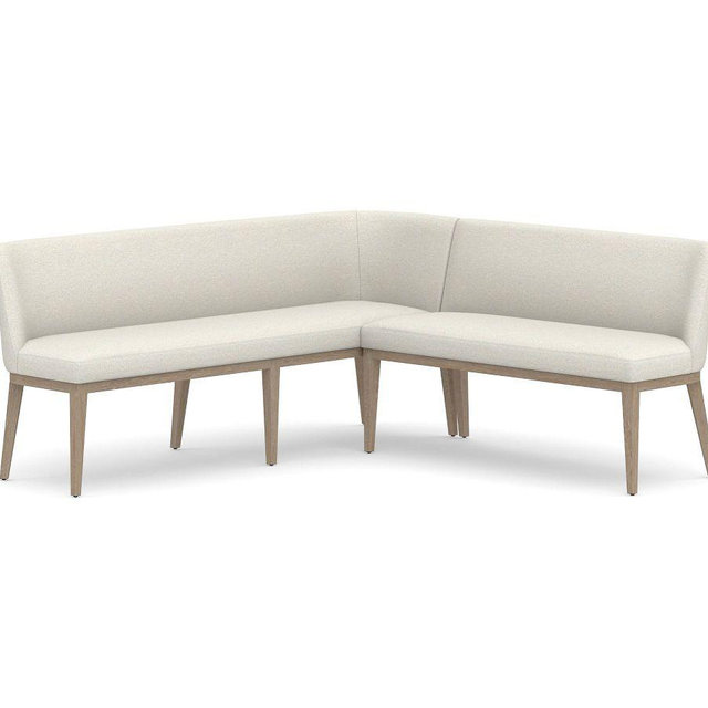 Layton Upholstered Banquette Set, Seadrift Leg, Performance Boucle Oatmeal