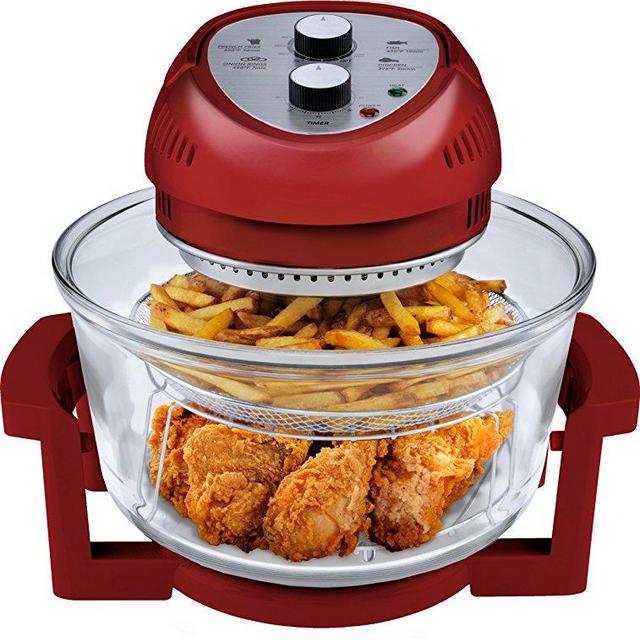 Big Boss Oil-less Air Fryer, 16 Quart, 1300 watt, Red