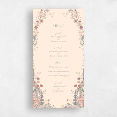 Buttercream, Beige Wedding Menu - Harley