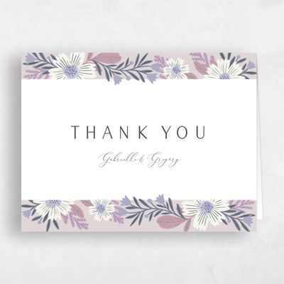 Purple Rustic Wedding Thank You - Camrose Landscape