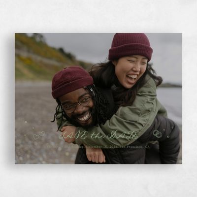 Pale Jade, Green Wedding Save the Date - Willa Photo