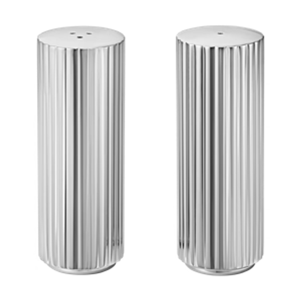 BERNADOTTE salt and pepper shaker in steel| Georg Jensen