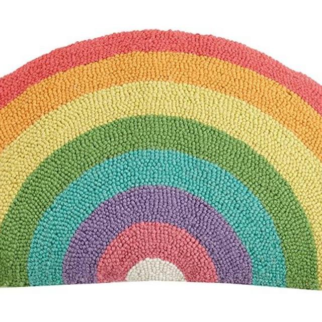 Peking Handicraft Rainbow Shaped Hook, 12x24 Throw Pillow, 1 Count (Pack of 1)