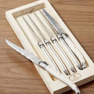Jean Dubost Laguiole Stainless Steel Steak Knives, Set of 6 + Reviews | Crate & Barrel