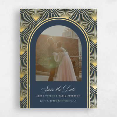 Grayed Navy, Blue Wedding Save the Date - Hayden Photo Foil