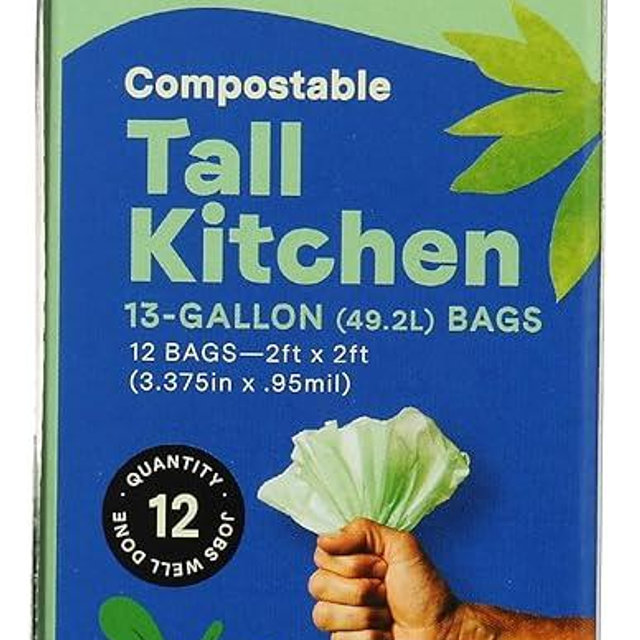 Repurpose Compostable 13 Gallon Tall Kitchen Bags, 12 CT