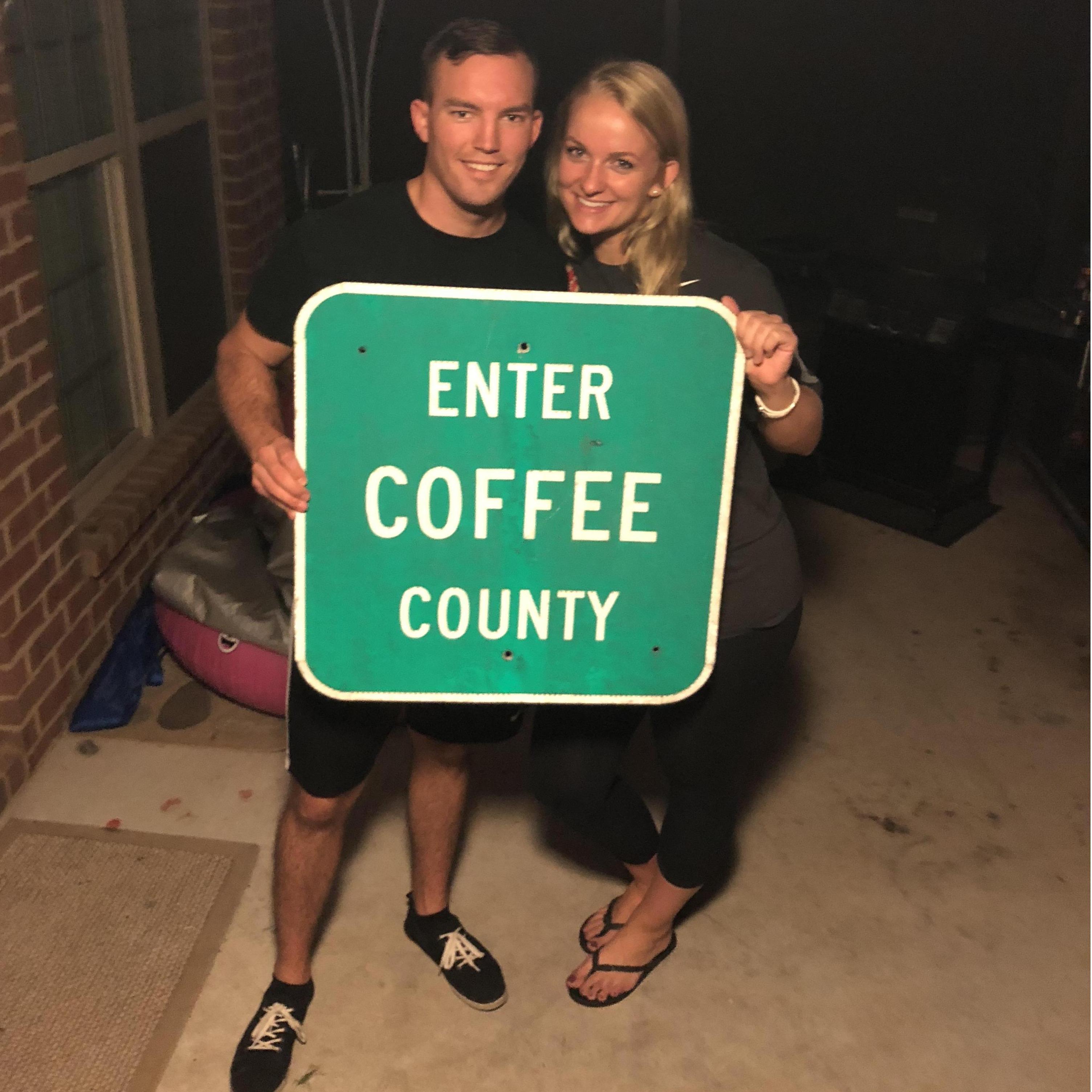 One of our favorite memories together - this is going in our coffee shop someday. Thank you Jesus, coffee, and Coffee County for bringing us together.