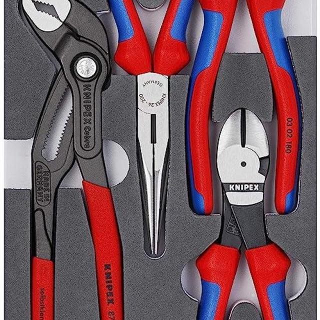 KNIPEX - 00 20 01 V15 Tools - 4 Piece Basic Pliers Set in Foam Tray (002001V15)