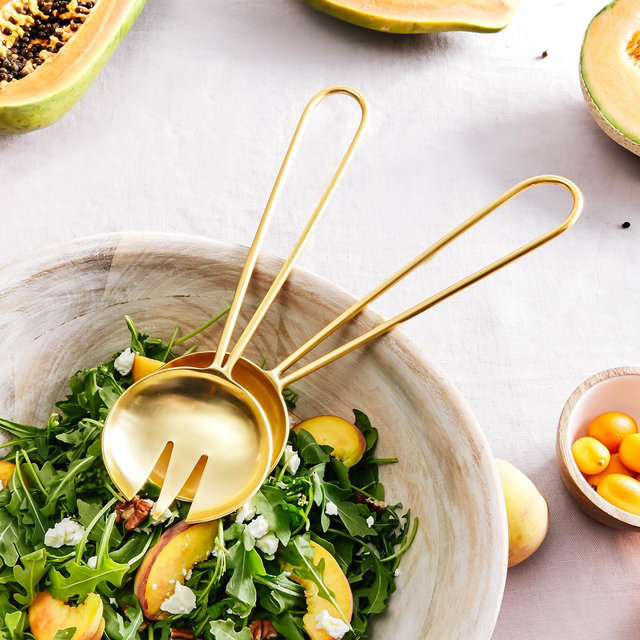 Willow Park, Gold Deco Salad Serving Set | Zola