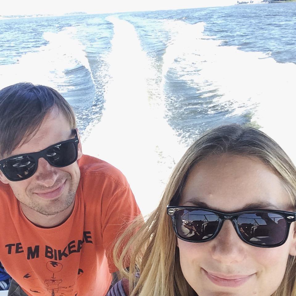 On Mom and Dad's boat