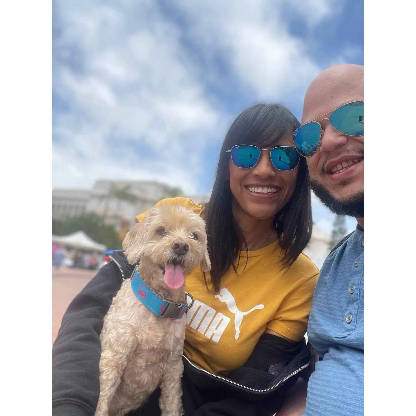 Galette, Mel, and Alex in San Diego at Balboa Park