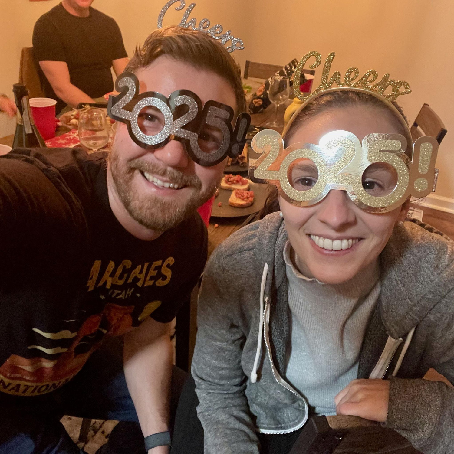 Bringing in 2025 at Scott's New Year's party.