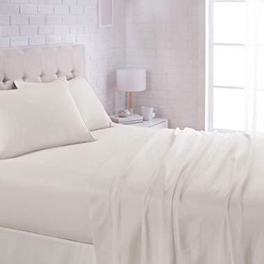 AmazonBasics Lightweight Super Soft Easy Care Microfiber Sheet Set with 16" Deep Pockets - King, Light Grey