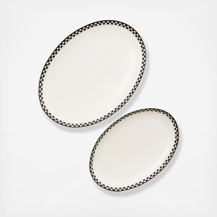 MacKenzie-Childs, Courtly Check Everyday Stoneware Oval Platter