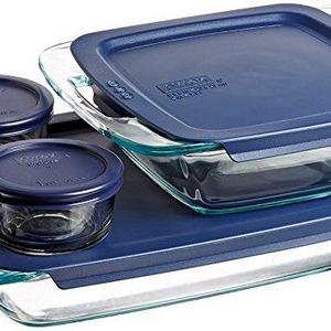 Pyrex Easy Grab 8-Piece Glass Bakeware and Food Storage Set