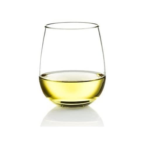 Poolside Unbreakable Stemless Plastic Wine Glasses ~ Elegant Durable Reusable Glassware ~ Sophisticated Design ~ Shatterproof Dishwasher Safe Indoor/Outdoor Barware ~ 100% Tritan ~ Set of 4~16 oz