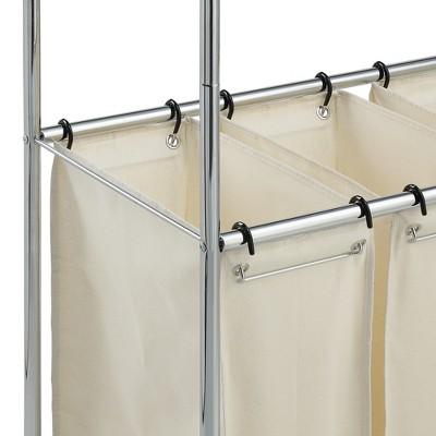 Neu Home Laundry Sorter With Canvas Bag Shiny Silver