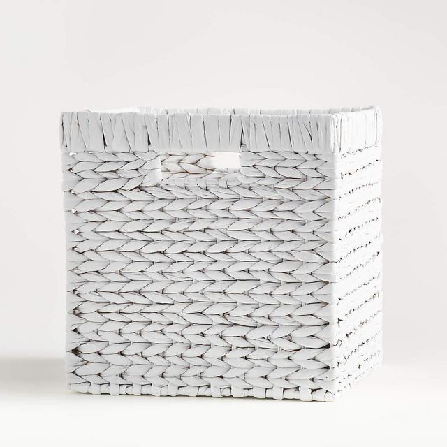 White Wonderful Wicker 11" Cube - For Playroom
