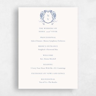 Dark Cobalt, Blue Wedding Program - Hattaway