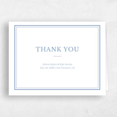 Dusty Blue Wedding Thank You - Weyers Letterpress