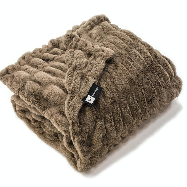 Minky Designs Driftwood Minky Blanket – Ultra Soft Faux Fur Throw Blanket for Couch, Bed & Home – Fluffy, Warm & Luxurious – Chic Collection (X-Large, 60x84)