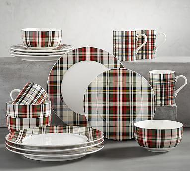 Denver Plaid 16 Piece Dinnerware Set