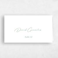 White Wedding Place Card - Seaview