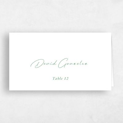 White Destination Wedding Place Card - Seaview