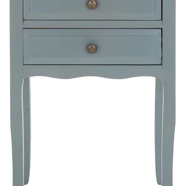 SAFAVIEH Home Collection Lori Barn Blue 2-Drawer End Table